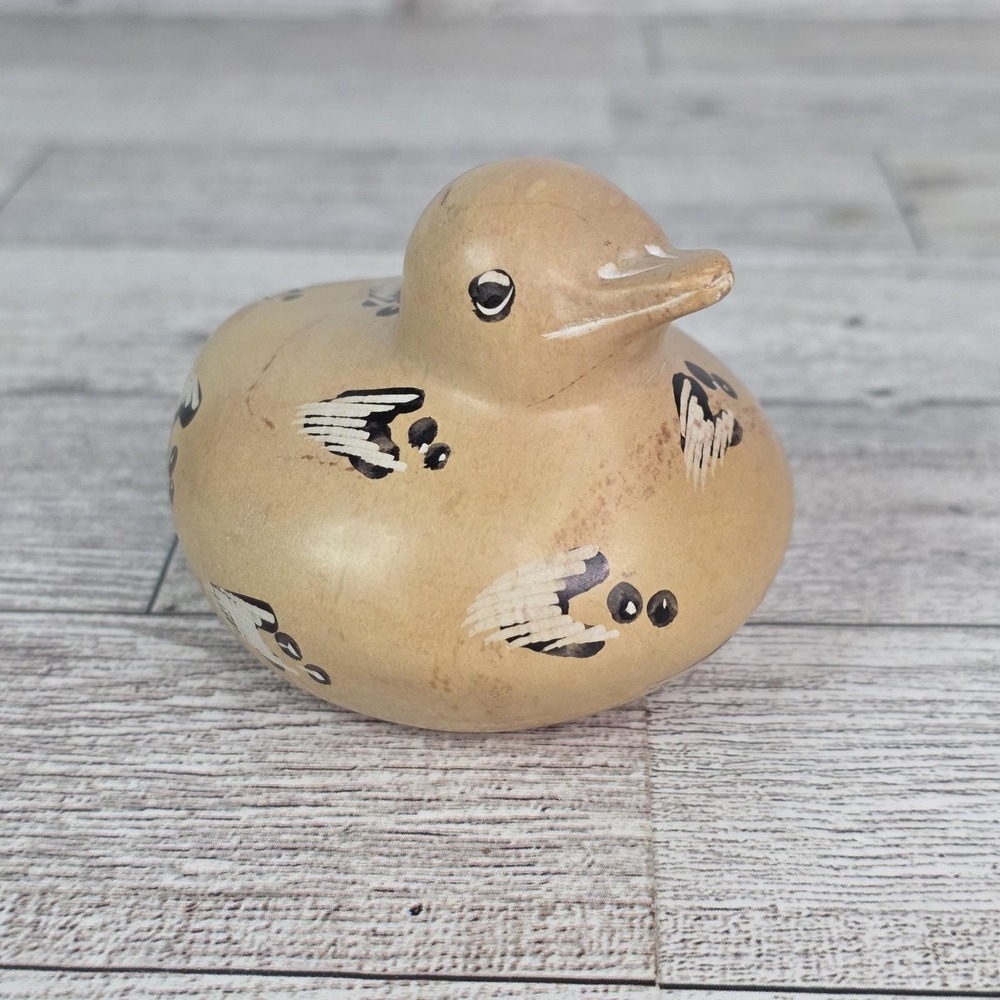 Vintage Tonala Bird Duck Mexican Folk Art Pottery Figurine Hand Painted Heavy